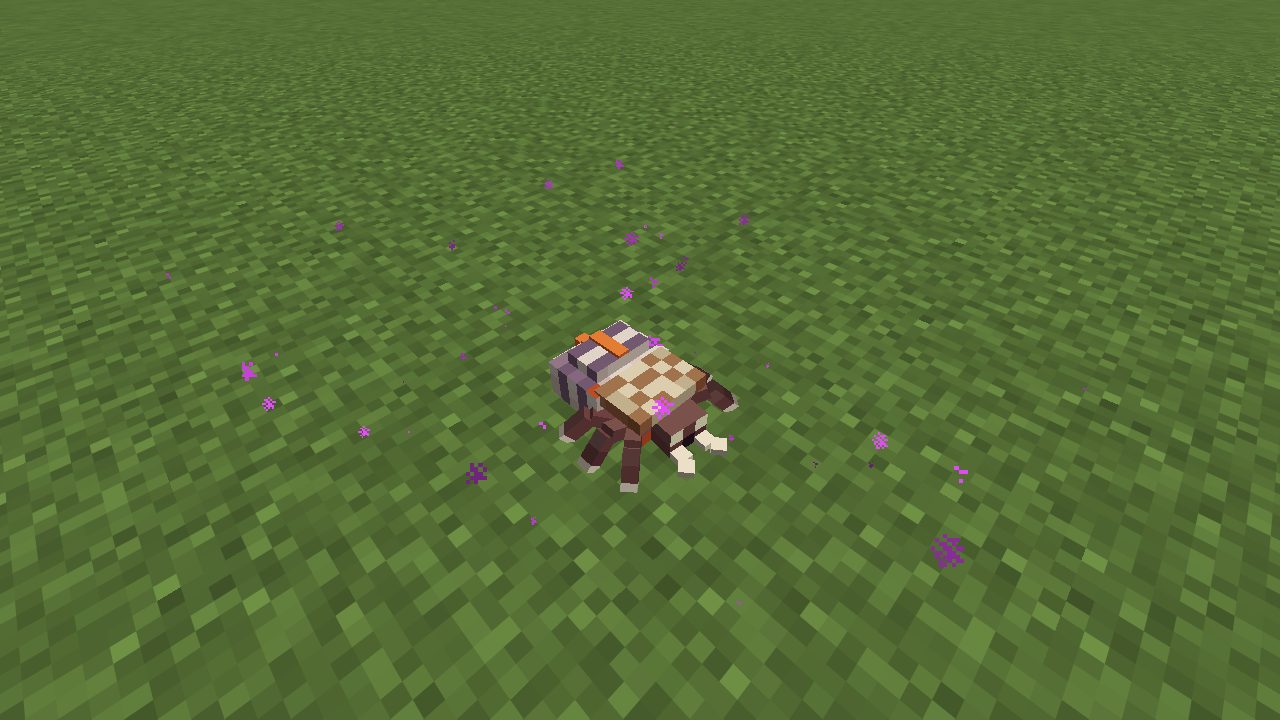 Gerçek Minecraft istemcisinde çimenlik üzerinde bir Latcher